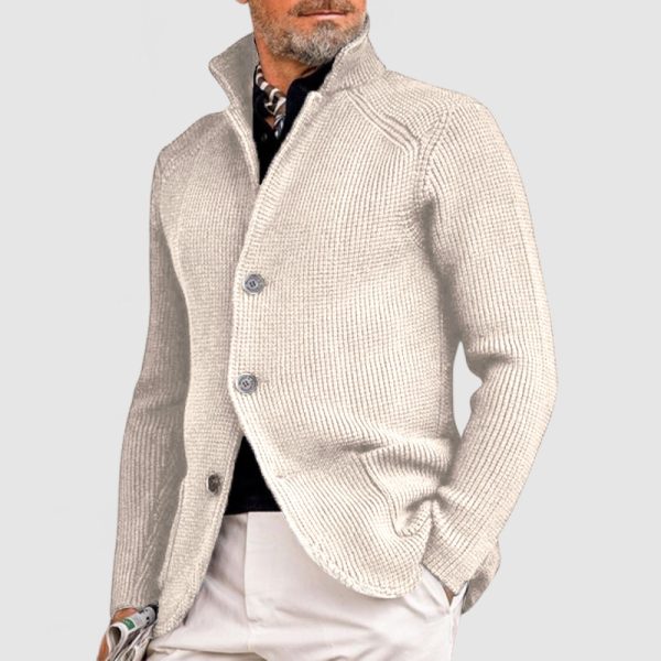 Gentlemen's Elegant Lapel Knitted Pocket Jacket( NEW )