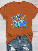 Himalayan Blue Poppies Print Women's T-shirt