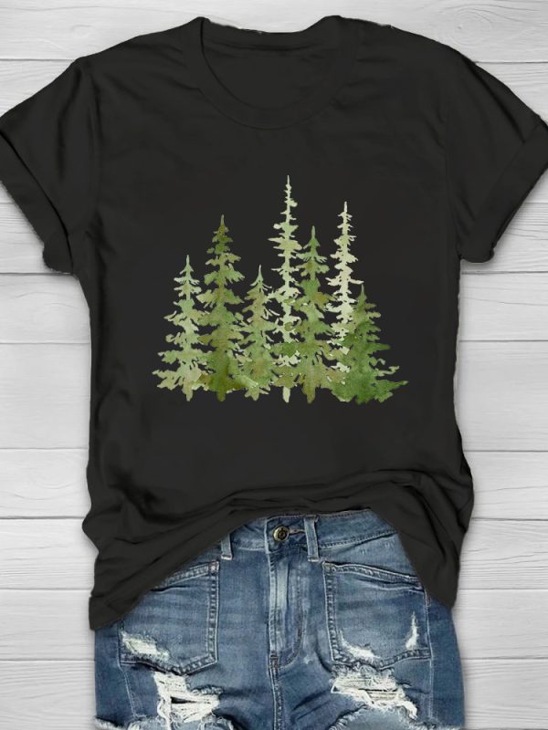 Pine Tree Print Women's T-shirt