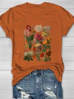 Vintage Garden Flowers Print Women's T-shirt