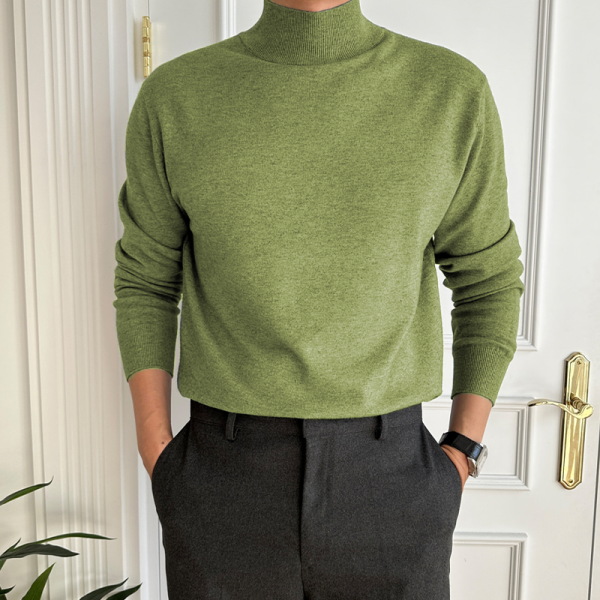 Gentleman's Elegant Turtleneck Wool Sweater
