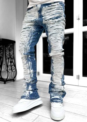 Aqua Blue Bleached Denim V2