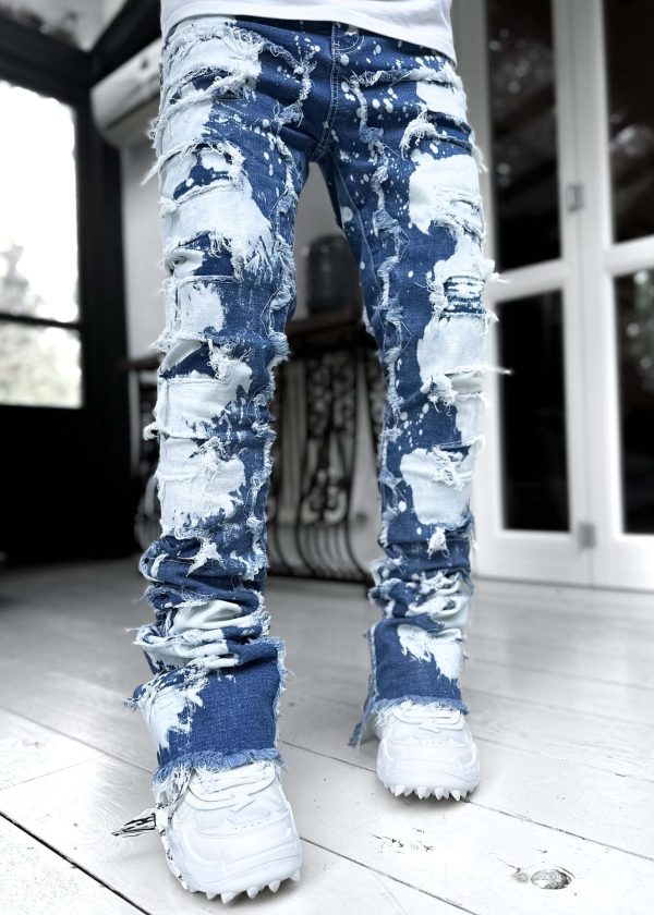 Aqua Blue Bleached Denim