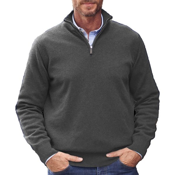 Men's Wool Zipper Basic Sweater