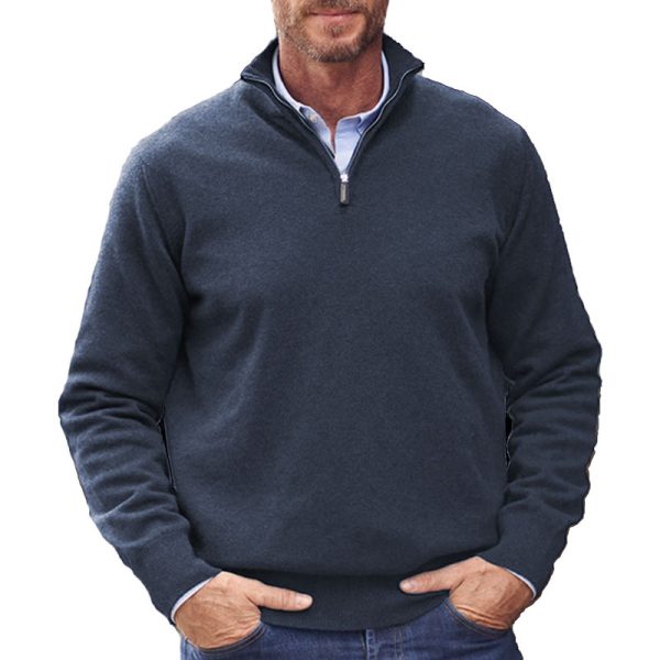 Men's Wool Zipper Basic Sweater