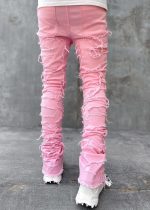 French Rose Blood Diamond Stacked Denim