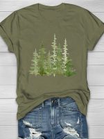 Pine Tree Print Women's T-shirt