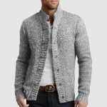Men's Casual Stand Collar Button Knitted Cardigan