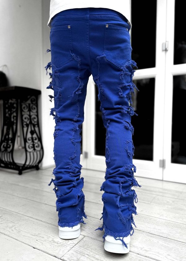Royal Blue Blood Diamond Stacked Denim