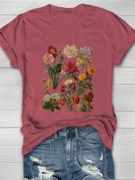Vintage Garden Flowers Print Women's T-shirt
