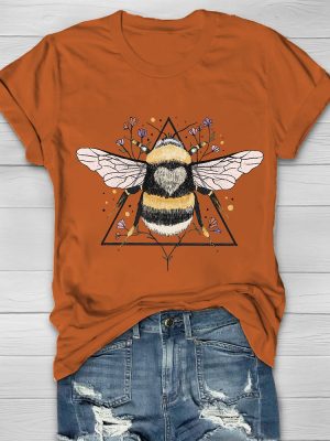 Bee Floral Printed Women's T-shirt