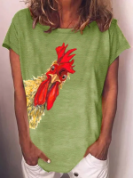 Chicken Rooster Print Women's T-shirt