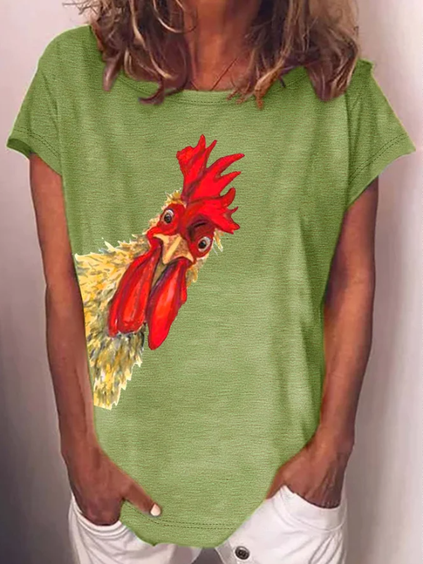 Chicken Rooster Print Women's T-shirt