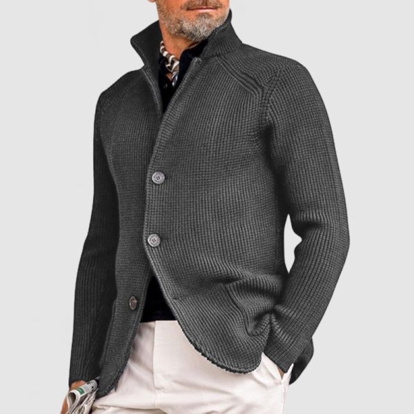 Gentlemen's Elegant Lapel Knitted Pocket Jacket( NEW )