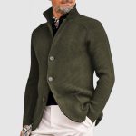 Gentlemen's Elegant Lapel Knitted Pocket Jacket( NEW )