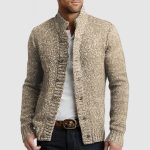 Men's Casual Stand Collar Button Knitted Cardigan
