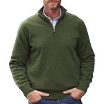 Men's Wool Zipper Basic Sweater