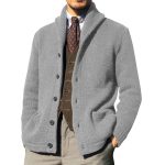 Men's Solid Color Gentleman Long Sleeve Knit Cardigan