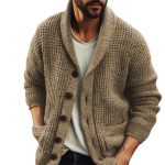 Gentleman's Vintage Lapel Wool Knit Cardigan