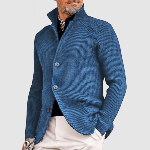 Gentlemen's Elegant Lapel Knitted Pocket Jacket( NEW )