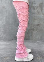 French Rose Blood Diamond Stacked Denim