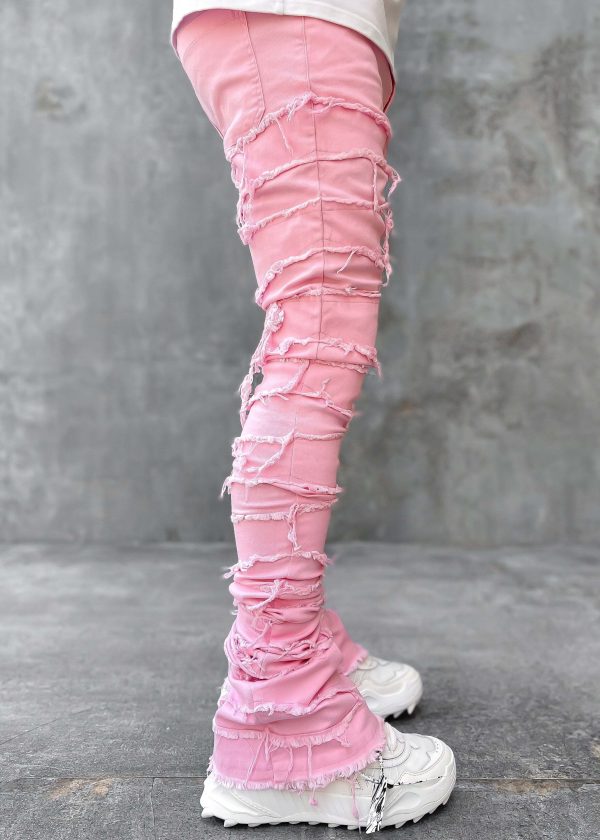 French Rose Blood Diamond Stacked Denim