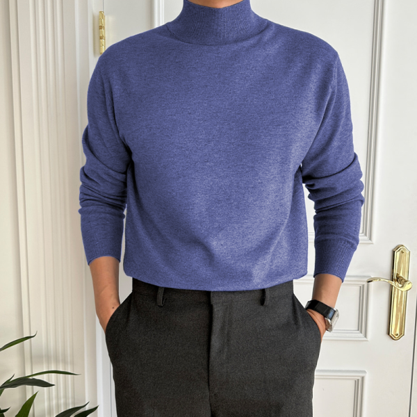 Gentleman's Elegant Turtleneck Wool Sweater