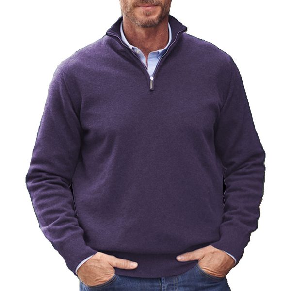 Men's Wool Zipper Basic Sweater