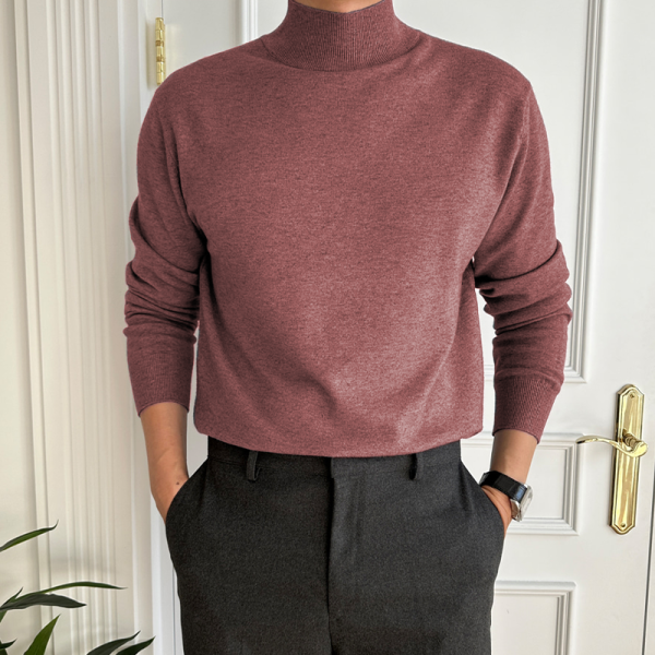 Gentleman's Elegant Turtleneck Wool Sweater