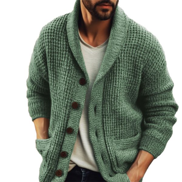 Gentleman's Vintage Lapel Wool Knit Cardigan
