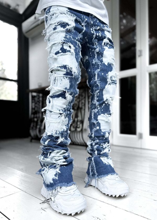 Aqua Blue Bleached Denim