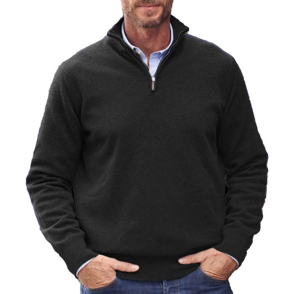 Men's Wool Zipper Basic Sweater