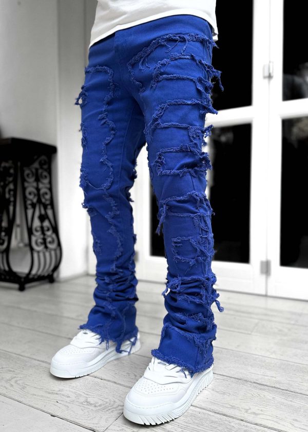 Royal Blue Blood Diamond Stacked Denim