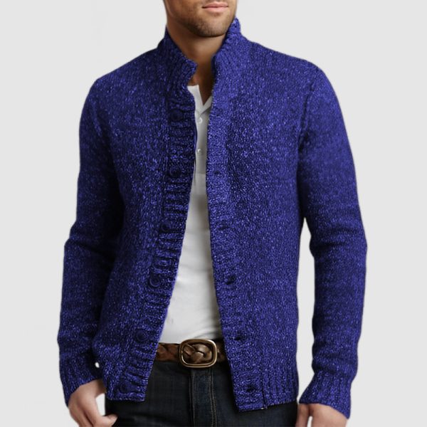Men's Casual Stand Collar Button Knitted Cardigan