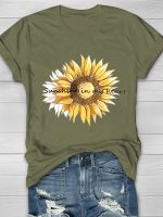 Sunshine In My Heart Sunflower Print Women's T-shirt
