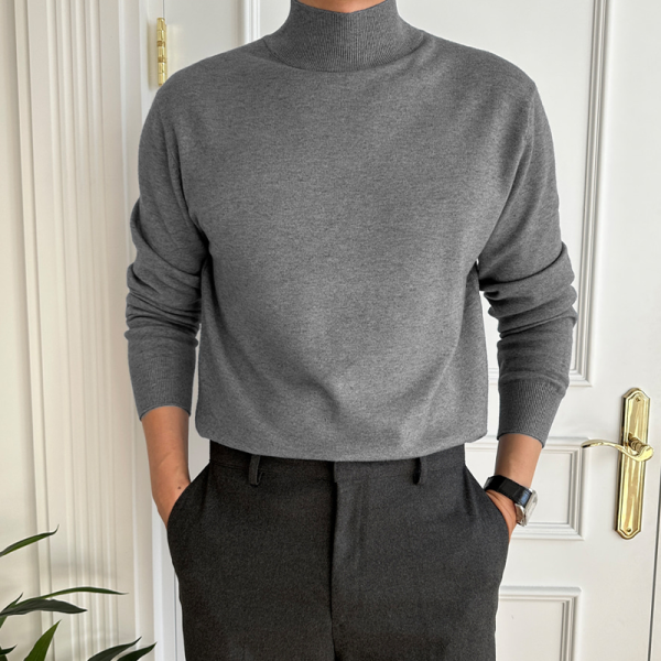 Gentleman's Elegant Turtleneck Wool Sweater