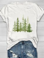 Pine Tree Print Women's T-shirt