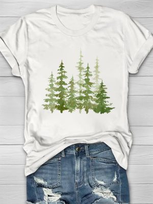 Pine Tree Print Women's T-shirt