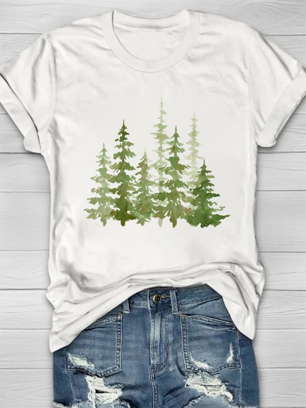 Pine Tree Print Women's T-shirt