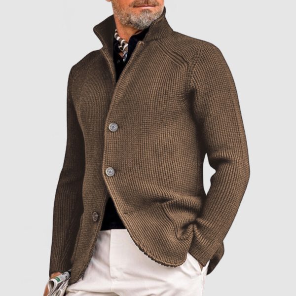 Gentlemen's Elegant Lapel Knitted Pocket Jacket( NEW )