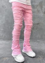 French Rose Blood Diamond Stacked Denim