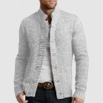 Men's Casual Stand Collar Button Knitted Cardigan