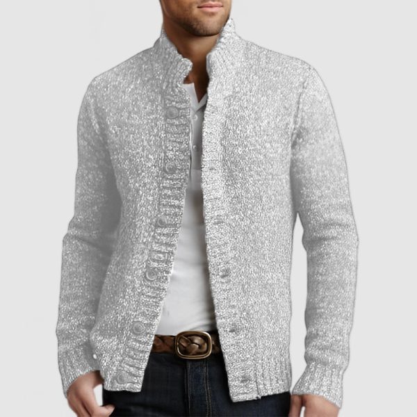 Men's Casual Stand Collar Button Knitted Cardigan