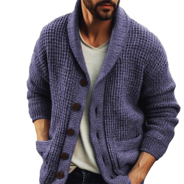 Gentleman's Vintage Lapel Wool Knit Cardigan