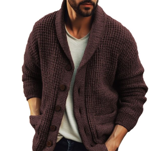 Gentleman's Vintage Lapel Wool Knit Cardigan
