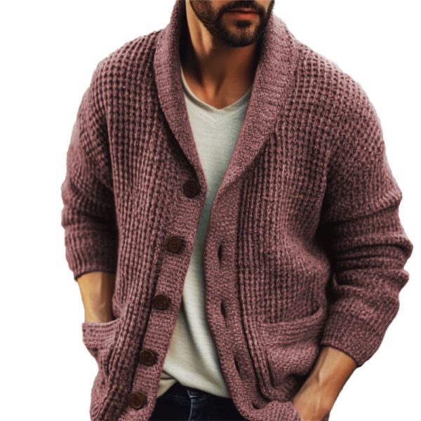 Gentleman's Vintage Lapel Wool Knit Cardigan