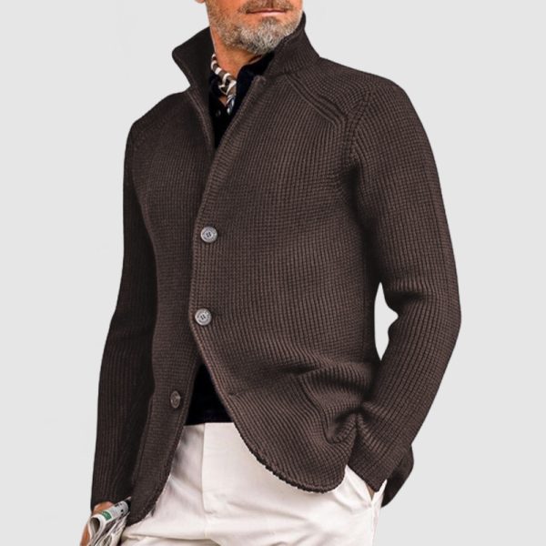 Gentlemen's Elegant Lapel Knitted Pocket Jacket( NEW )