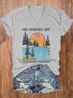 His Mercies Are New Every Moring Print V-neck Women's T-shirt