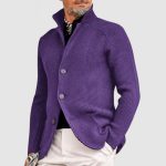 Gentlemen's Elegant Lapel Knitted Pocket Jacket( NEW )