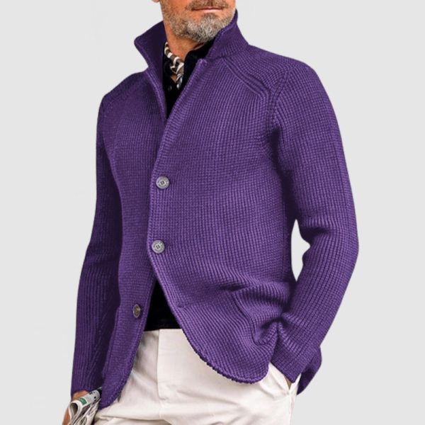 Gentlemen's Elegant Lapel Knitted Pocket Jacket( NEW )